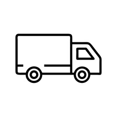 Delivery Truck Icon Simple Line Art Vector Graphic