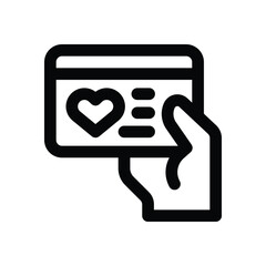 loyalty card line icon. Clean and minimalist vector icon for websites, mobile apps, presentations, and logos. Fully scalable and customizable for any project.