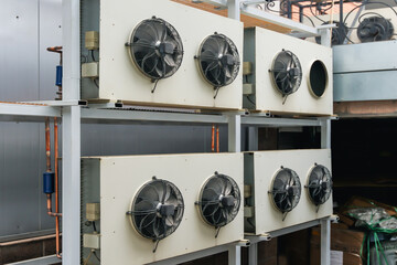 Chillers installed on vertical racks