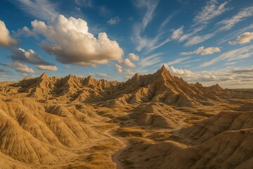 Naklejka premium Exploring the rugged beauty of the Badlands