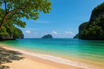 Fototapeta premium Stunning views of tropical island paradise perfect for travel enthusiasts