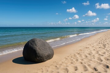 Ancient rock formation along a coastal shoreline