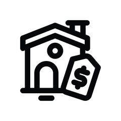 house price line icon. Clean and minimalist vector icon for websites, mobile apps, presentations, and logos. Fully scalable and customizable for any project.