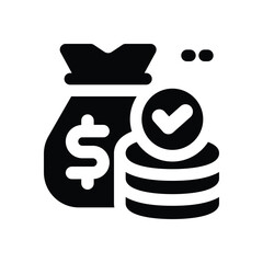 finance glyph icon. Strong and solid vector icon for websites, mobile interfaces, presentations, and visual branding. High quality and easy to edit.