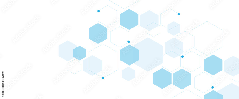 Poster vector hexagons pattern. geometric abstract background with simple hexagonal elements. medical, tech