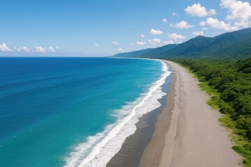 Bird's-eye perspective of a coastal area in southeastern Taiwan