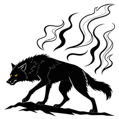 Flame-Eyed Wolf Vector – Smoke Beast
