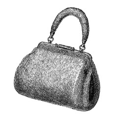 Victorian fashion line drawing women fashion accessories 