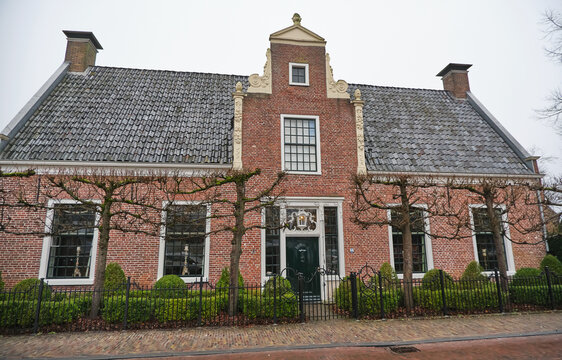 Historic Nijsinghhuis Facade at Museum De Buitenplaats in Eelde, Netherlands