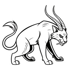 Horned Wildcat Vector Illustration
