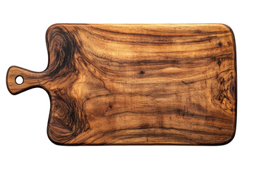 Rustic Wood Cutting Board Vintage Acacia Serving Tray Chopping Block with Handle for Kitchen on transparent background