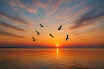 Obraz premium Stunning waterfront sky scenes