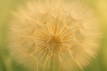 Close-up of a large dandelion against an abstract floral backdrop