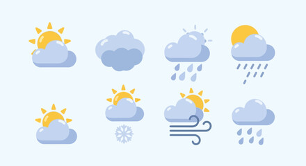 Obraz premium Weather Forecast Icon Set