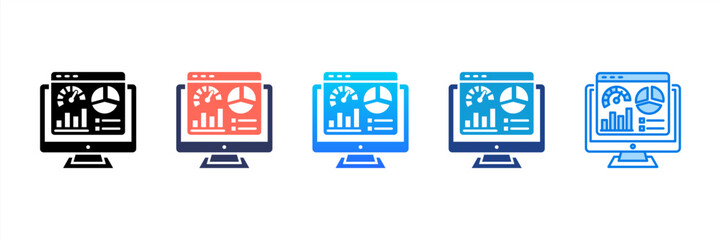 Business Dashboard icon sheet multiple style collection