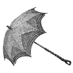 Victorian fashion line drawing women fashion accessories 