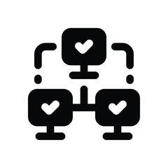 lan glyph icon. Strong and solid vector icon for websites, mobile interfaces, presentations, and visual branding. High quality and easy to edit.