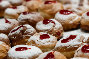 Decorative, jelly-filled,  Israeli Hanukkah donuts
