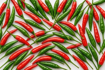 Vivid red and green peppers showcasing natural beauty