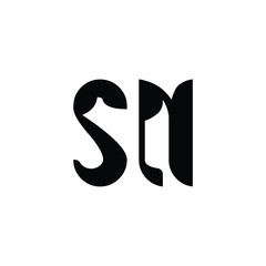 Obraz premium SN monogram logo design letter text name symbol monochrome logotype alphabet character simple logo