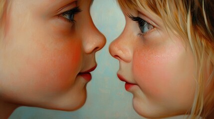 Obraz premium Close-up portrait of two children