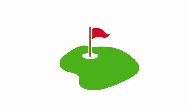 golf icon animation simple flat 