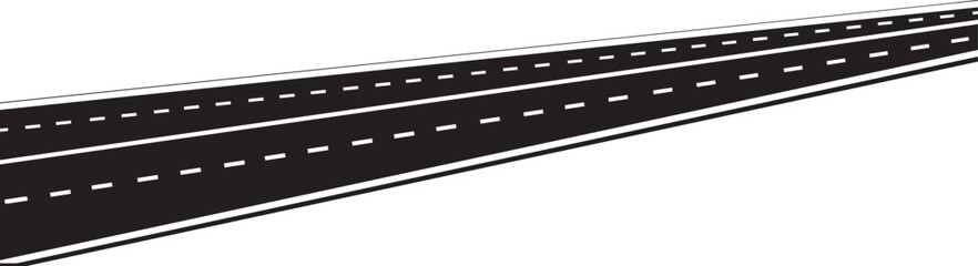 Fototapeta premium Road icon. Highway road icon. Asphalt Road black Line. isolated on transparent black background.