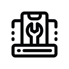 mobile line icon. Clean and minimalist vector icon for websites, mobile apps, presentations, and logos. Fully scalable and customizable for any project.