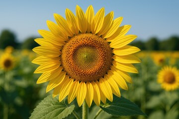Fototapeta premium Radiant sunflower in full bloom