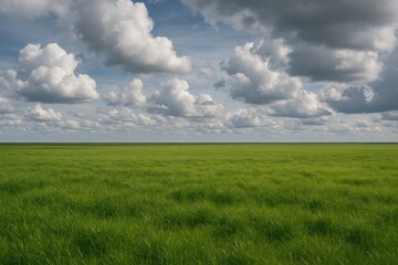 A lush meadow beneath a cloudy sky