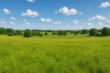 Fototapeta premium A lush field in a scenic rural area