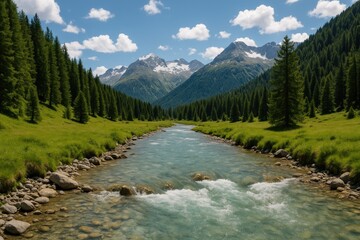 Obraz premium Mountain stream scenery