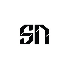 SN monogram logo design letter text name symbol monochrome logotype alphabet character simple logo