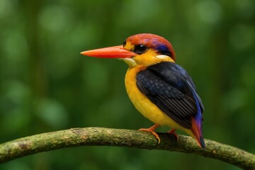 Obraz premium Photograph of a Black-backed Kingfisher taken at a nature reserve in Kuala Lumpur
