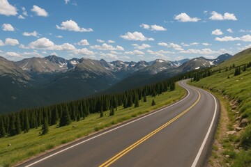 Fototapeta premium A sweeping vista of the majestic mountain range from the highest road pass