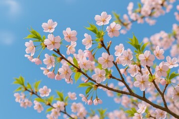 Stunning springtime cherry blossoms blooming peacefully