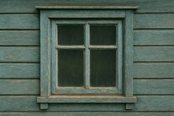 Obraz premium Vintage teal-colored window design
