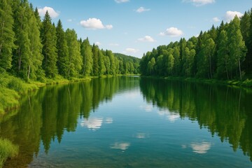 A Stunning Scenic Lake with a Picturesque Shoreline