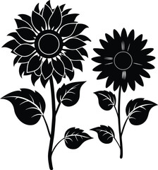A vibrant collection of stylized sunflower illustration