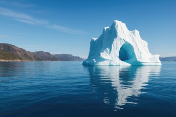 Stunning summer scene featuring an iceberg in a pristine icy wilderness