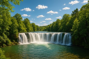 Fototapeta premium Evening moments by the cascade