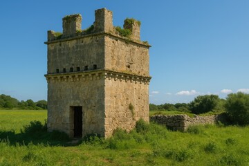 Historic deserted dovecote tower showcasing traditional Salento architecture