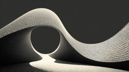 Abstract curves and seamless forms in a monochromatic design