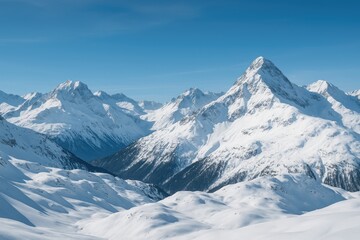 Breathtaking snowy peaks forming magnificent scenery