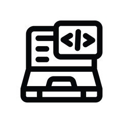 Fototapeta premium laptop line icon. Clean and minimalist vector icon for websites, mobile apps, presentations, and logos. Fully scalable and customizable for any project.