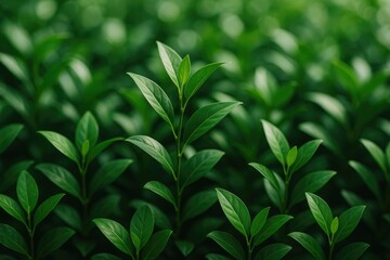 Lush foliage backdrop of a houseplant