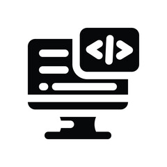 computer glyph icon. Strong and solid vector icon for websites, mobile interfaces, presentations, and visual branding. High quality and easy to edit.