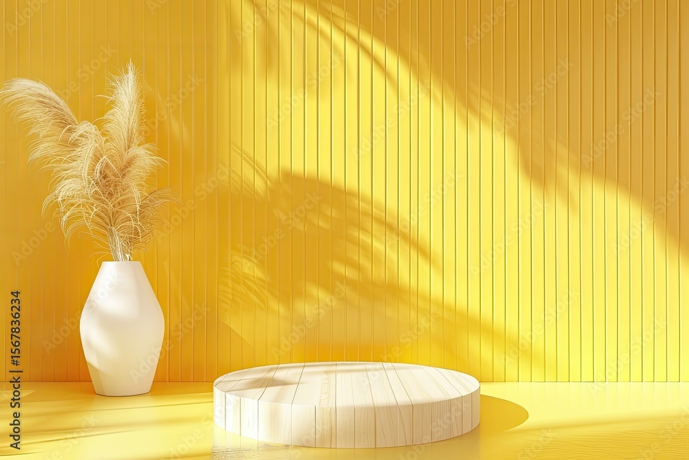 Fototapete high resolution visual of 3d rendering yellow setting isolated