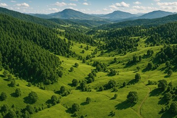 Obraz premium Aerial view of the Central Highlands captured by drone