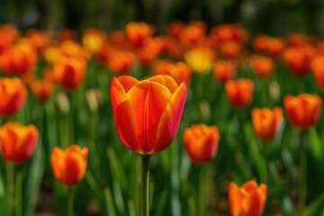Vibrant Tulip Display at a Famous Park